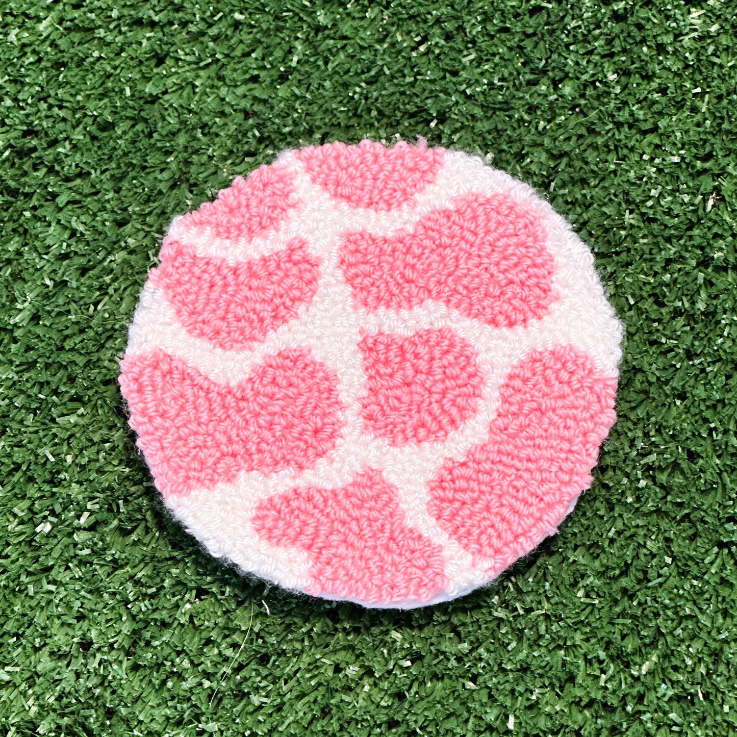 Pink Cow Print Mug Rug
