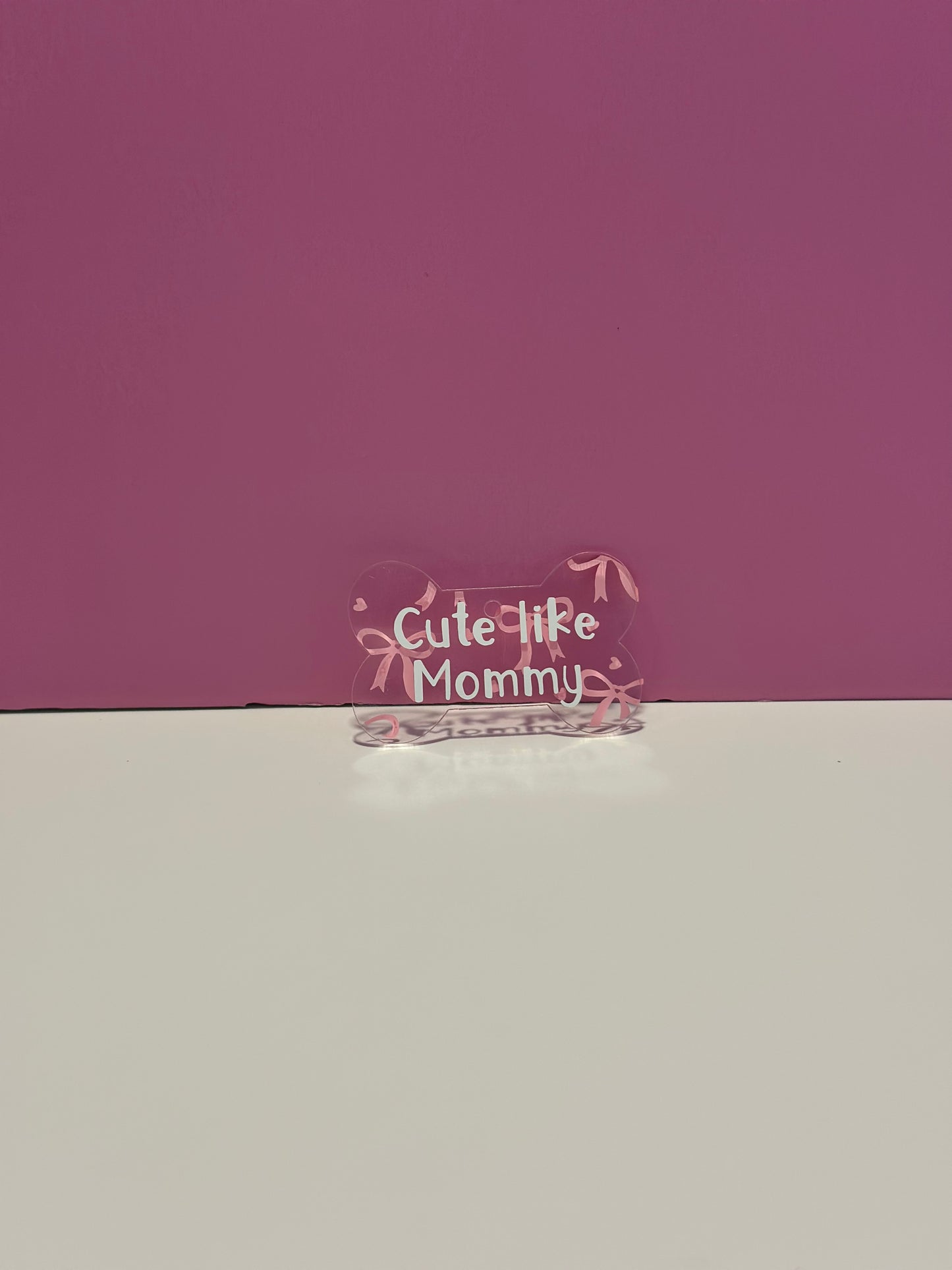 Pink Bow Dog Tag