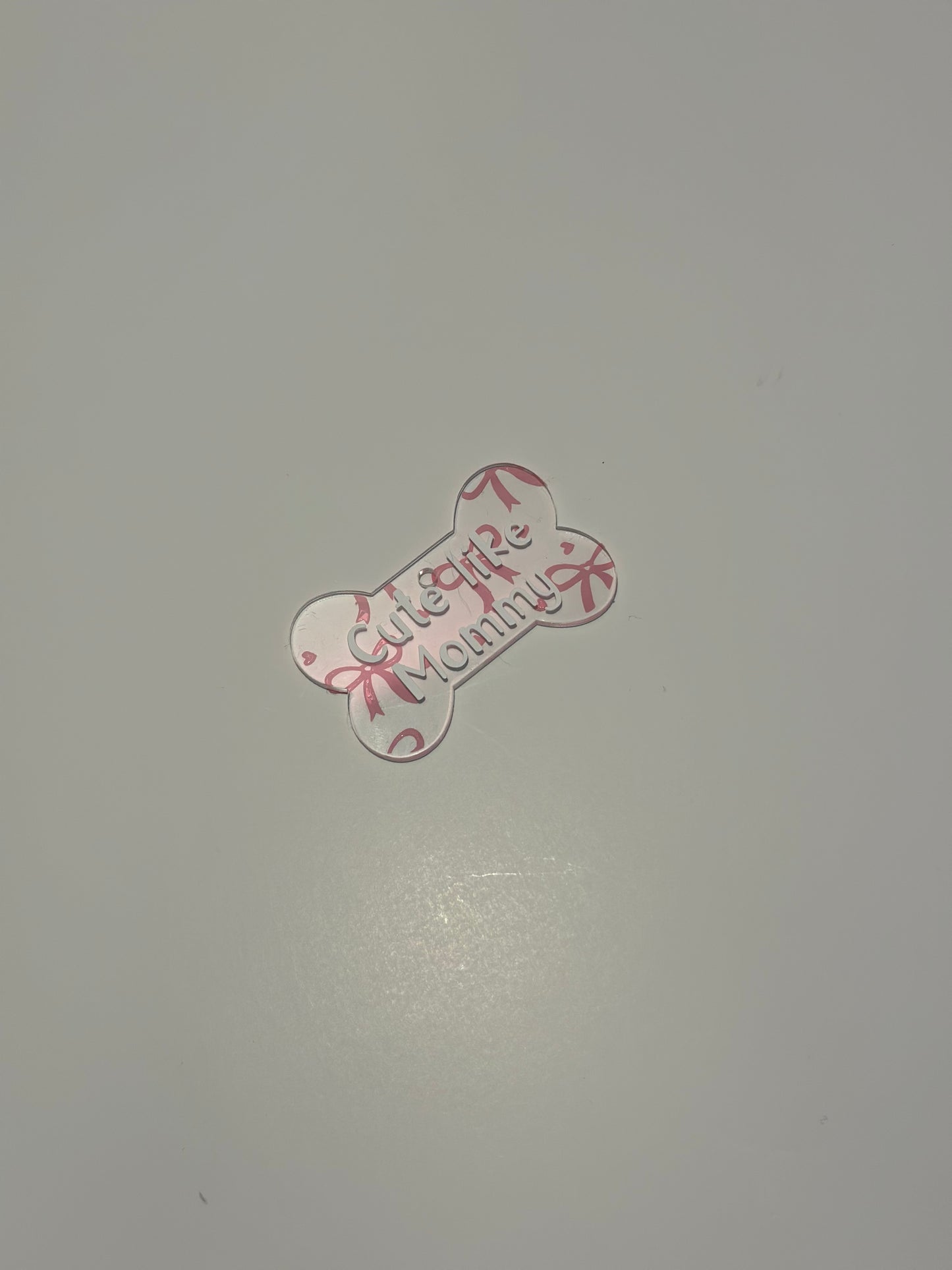 Pink Bow Dog Tag