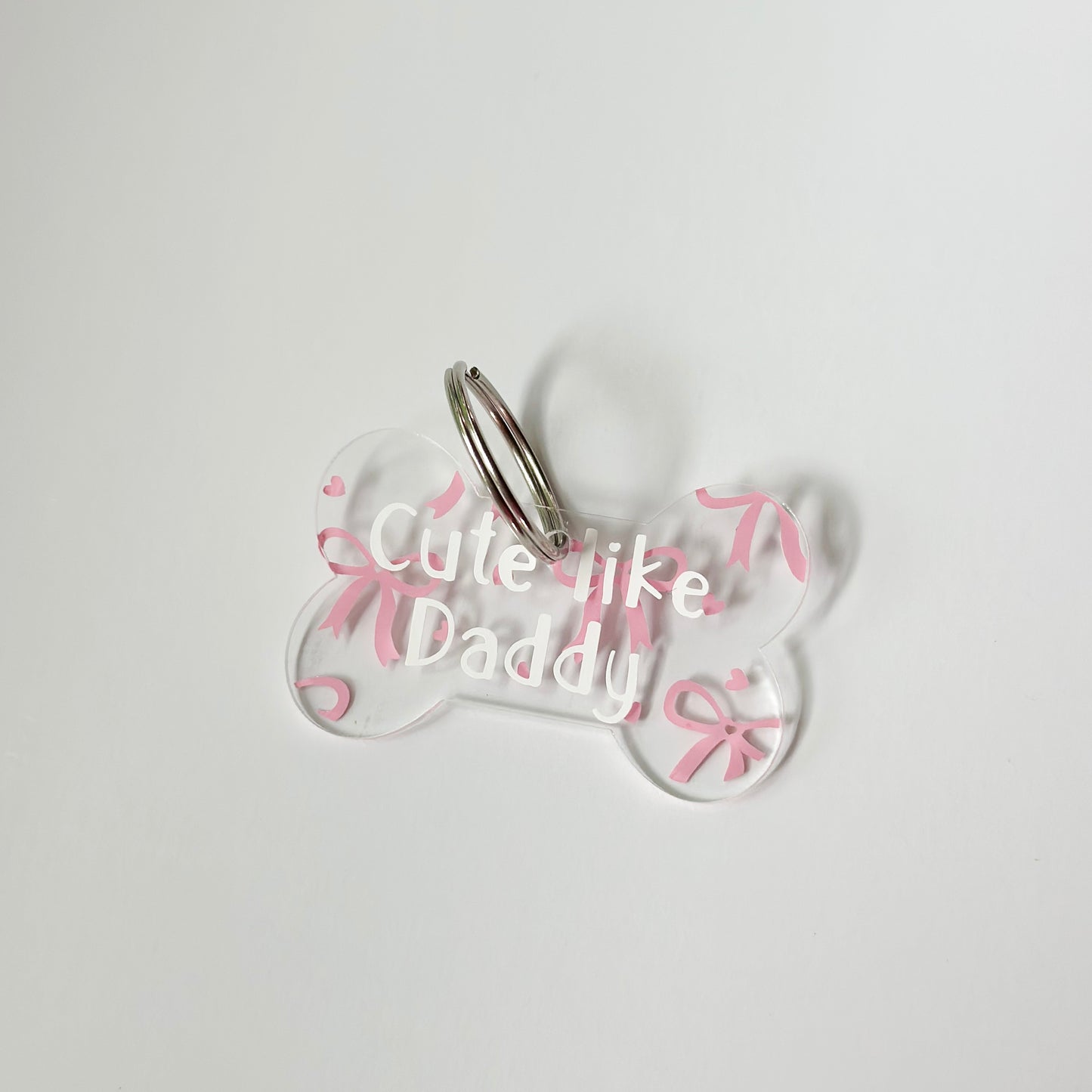 Pink Bow Dog Tag