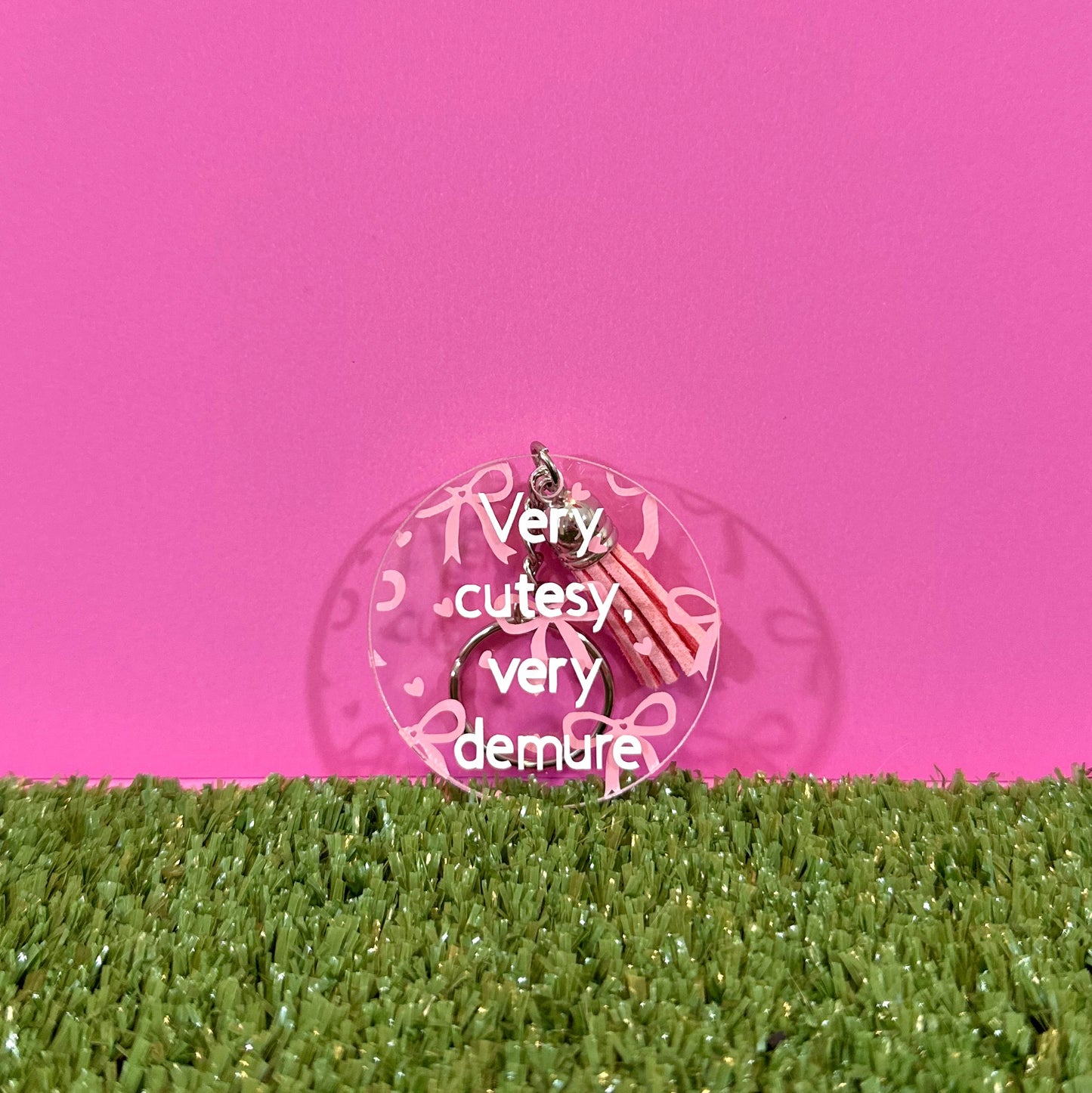 "Very Cutesy, Very Demure" Lacy Personalized Keychain