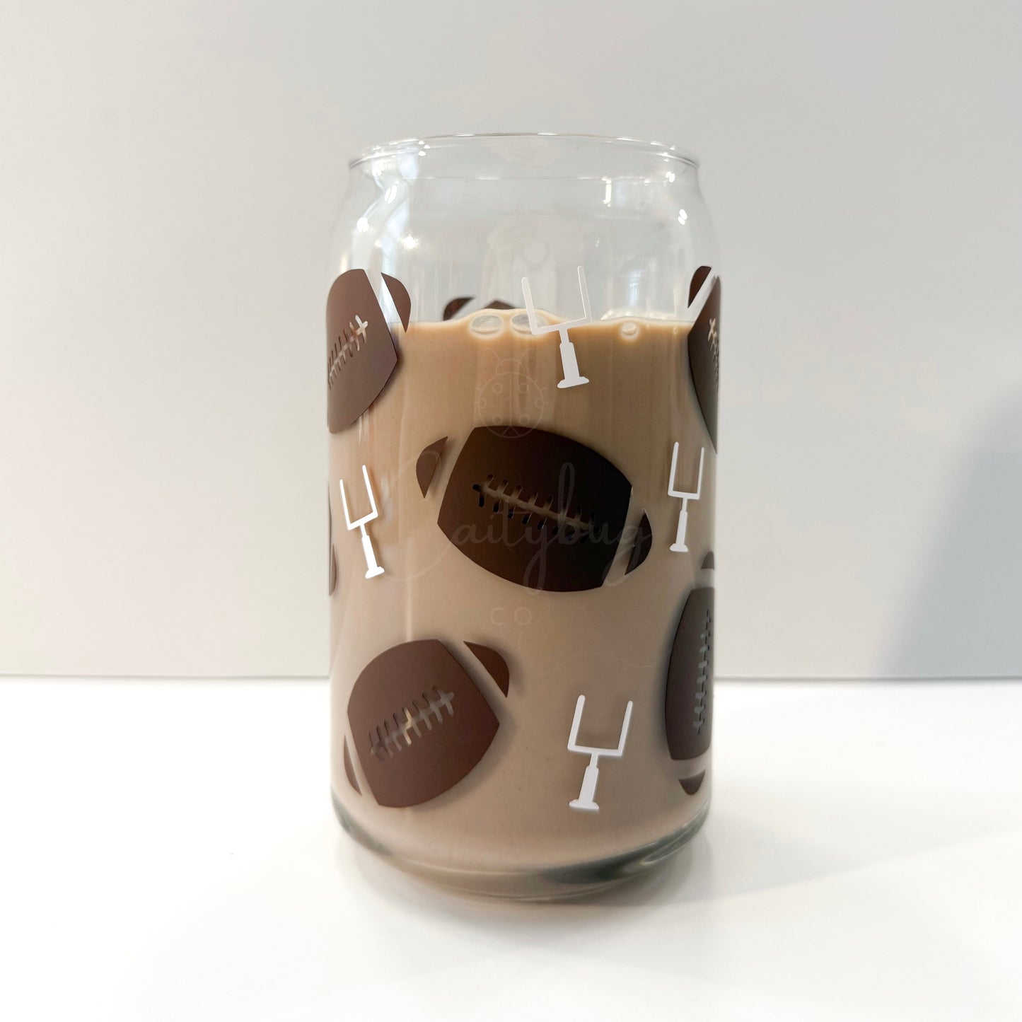 Game Day Football Can Glass