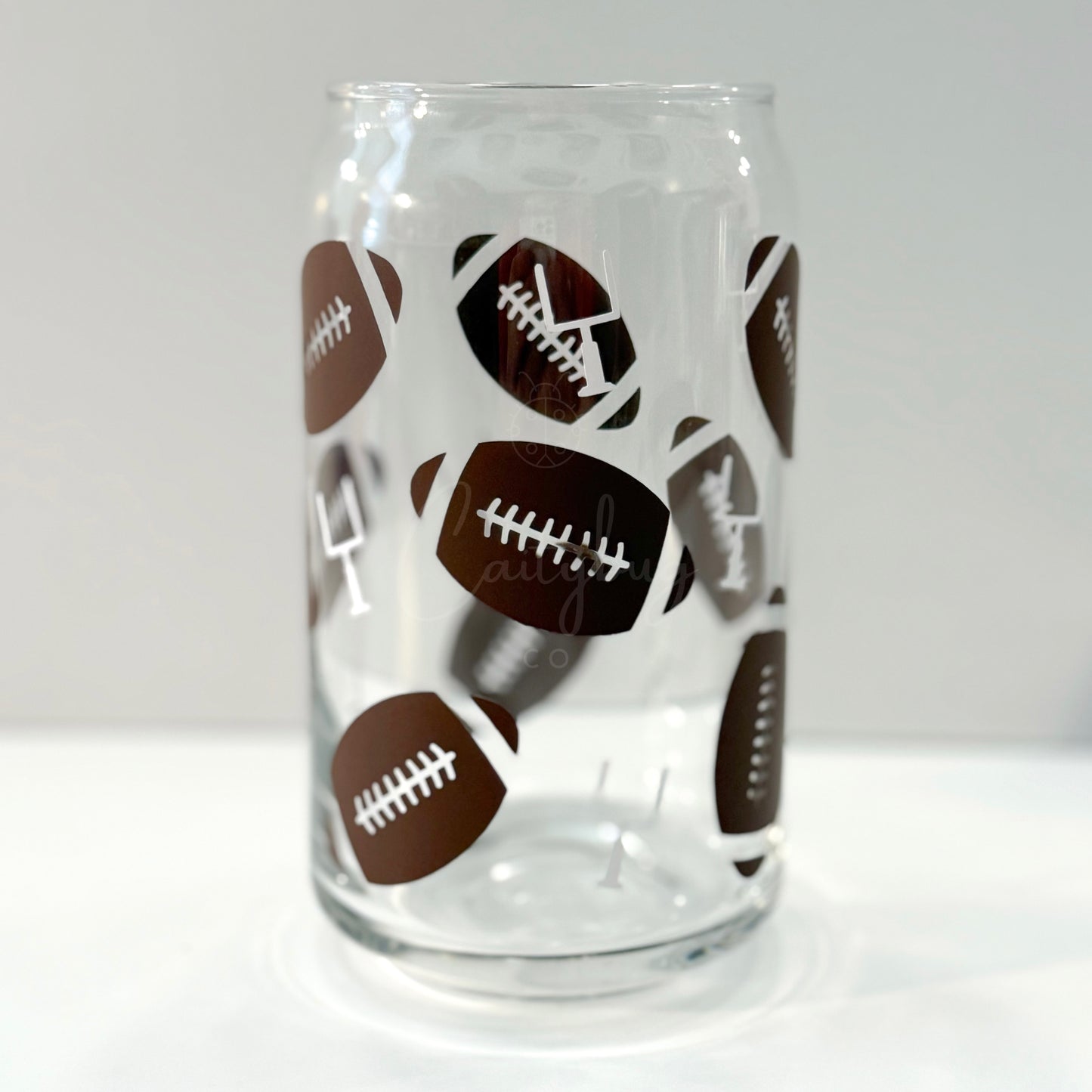 Game Day Football Can Glass