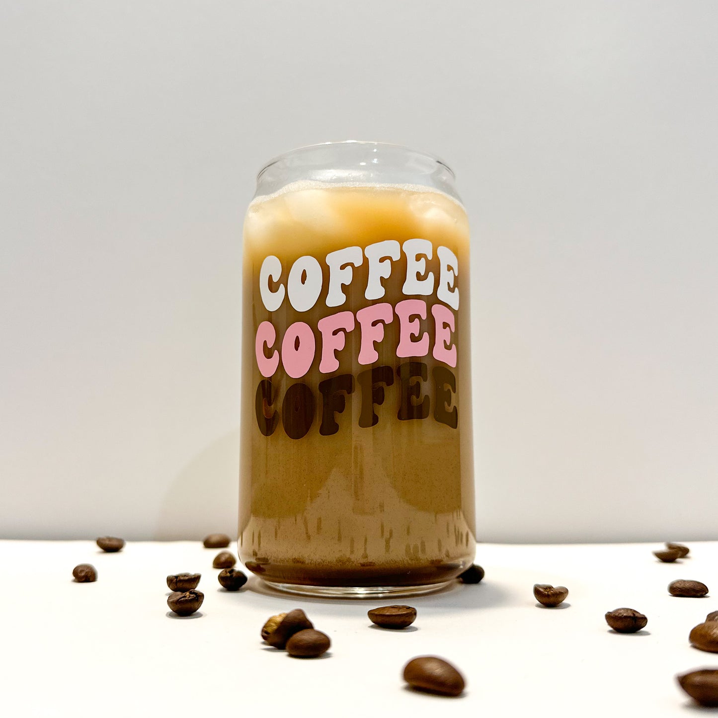 Latte Love Coffee Can Glass