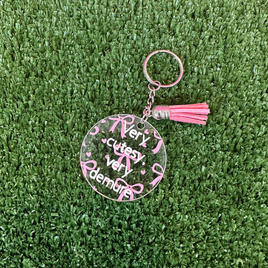 "Very Cutesy, Very Demure" Lacy Personalized Keychain