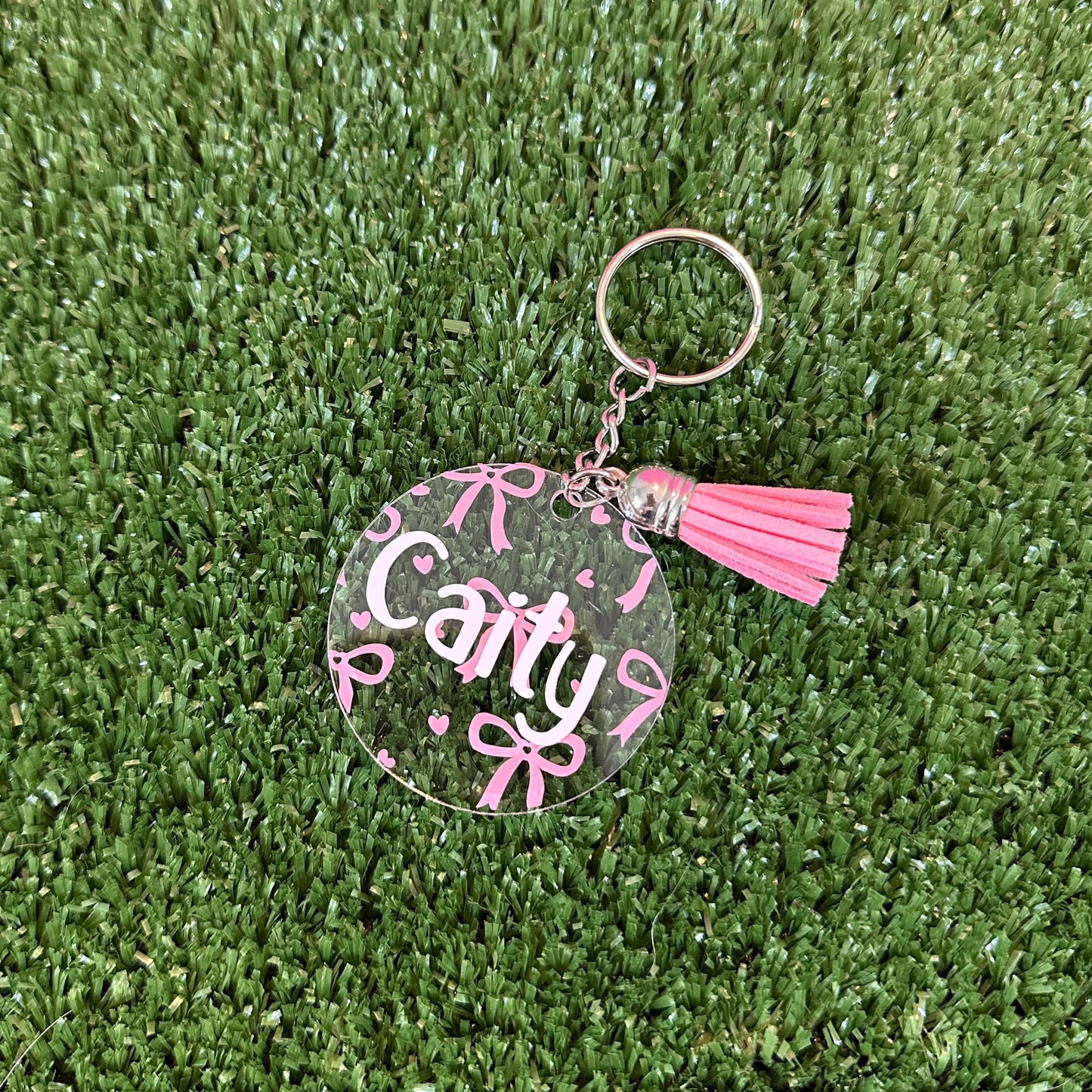 "Very Cutesy, Very Demure" Lacy Personalized Keychain