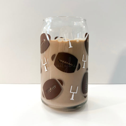 Game Day Football Can Glass